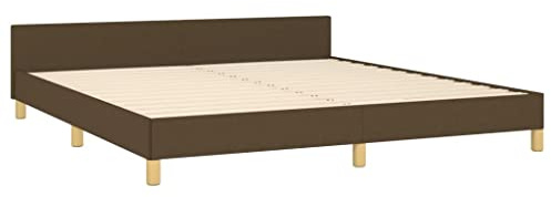 Tino Tech Polsterbett Betten Schlafzimmerbett Bed Bett King Size Bett Gestell Gästebett Bettgestell mit Kopfteil Dunkelbraun 180x200 cm Stoff