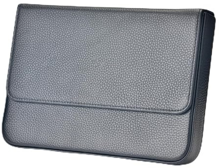 Lanxivi Astuccio in vera pelle per penna stilografica, colore nero, caffè e vintage, realizzato a mano, in vera pelle, Borsa con 12 cassetti, colore: Nero, Classico