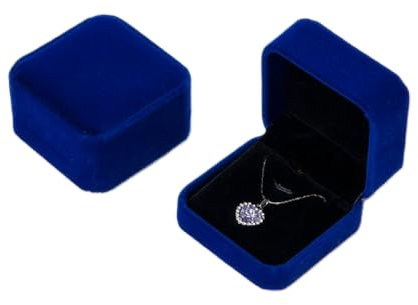 Gedosic Samt-Geschenkbox für Halskette und Anhänger, Schmuckkästchen für Hochzeit, Schmuck-Samtetui (BL)
