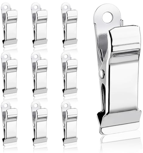 10 Pcs Small Mini Clamps - 1/2 Inch Wide Spring Clips Metal Alligator Clips Crocodile Clamps for Work Home Improvement Wire Photo Curtain Crafts (Silver)