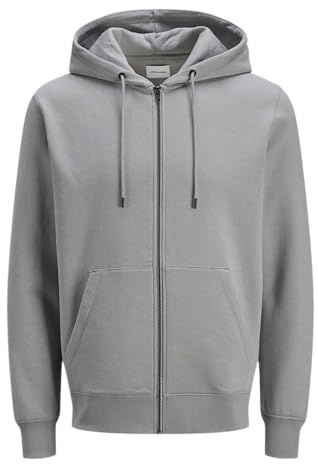 Jack & Jones Homme Jjestar Noos À Capuche Zippé Basique Veste De Sweatshirt, Ultimate Grey, M EU