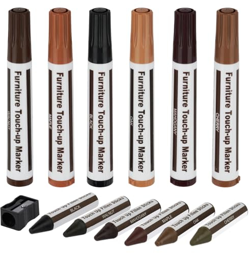 ACWOO 13 Stück Laminat Reparaturset, Parkett Reparaturset Hartwachs Vinyl Holz Reparaturset Wachs Holzkitt Loch Ausbessern Kratzreparatur, für PVC Vinylboden, Laminatboden, Linoleum Bodenbelag