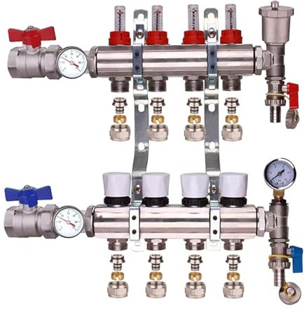 Kudos-Trading - Calefacción por suelo radiante de 4 puertos: solución de calefacción eficiente para tu hogar, maximiza la comodidad, diseño resistente, fácil instalación, adecuado para sistemas de