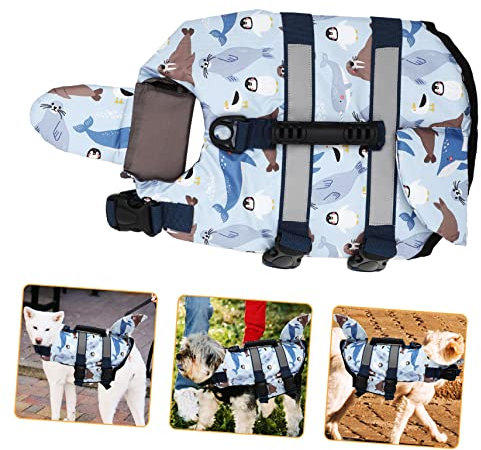 BESPORTBLE Dogs Vest Verstellbare Schwimmweste Für Hunde Mit Rettungsgriff Für Schwimmen Bootfahren Und Wassersport Hohe Sichtbarkeit Und Für Kleine Hunde