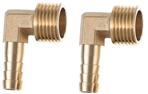 Mipcase 2pcs Right Angle Elbow Hose Connector Brass Barb Water Tube Fitting for Garden Hose Quick Connector for Trucks Cars Boats