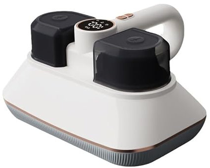 Aspirateur à acariens pour matelas avec lumière UV, 3 niveaux d'aspiration puissants, aspirateur acarien avec écran LED, double tasse à poussière, aspirateur sans fil pour un nettoyage hygiénique