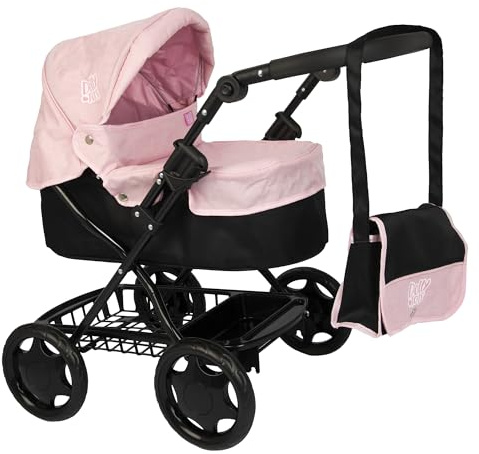 Dolly Tots Carrozzina Cherish | Passeggino per bambini con borsa fasciatoio abbinata e cappuccio regolabile | Sistema di archiviazione da viaggio