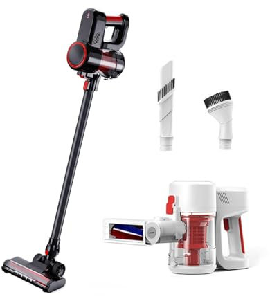 GYWZTJ Scopa Elettrica Senza Fili, Aspirapolvere Potente Senza Fili con Serbatoio dell'acqua e due Tipi di Spazzole per la Rimozione Degli Acari Della Polvere, Motore da 150 W, 40 min (Nero)