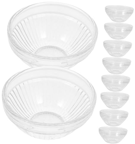 MUELODSIC 10 pièces Lot de Bols Verre Transparent Résistants Chaleur pour Dessert Pudding et Snacks Petits Ramequins Polyvalents pour Cuisine et Service