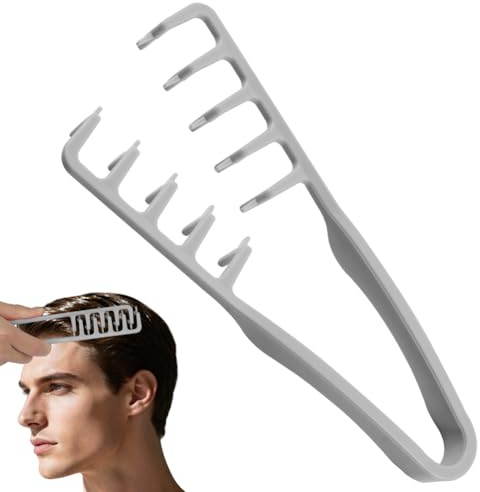 AYBUY Generico Pettine Texture Per Uomo, Strumento Volumizzante per Radici, pettine volumizzante con denti larghi Per Coprire le Cuciture, accessorio per la cura del parrucchiere, Grigio