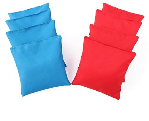 Cornhole Bean Bag Lot de 8 sacs rouges et 4 sacs bleus en tissu rempli de maïs pour le jeu de grains en plein air
