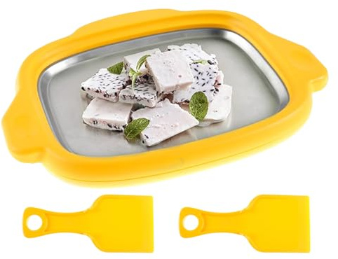 istantaneo - Padella a rullo veloce, per sorbetto con spatole, da dessert freddo per gelati yogurt, crema per dolci fatti in casa, accessorio da cucina facile da pulire, porta