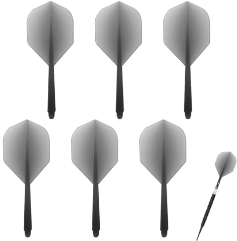 YIPFEN Ailettes de Fléchettes Fusion Stables, 6 pièces, Tiges en Plastique Solide Intégrées, Système de Combinaison et Ailettes (2BA), en Une Seule Pièce, Compatible avec Pointe Plastique