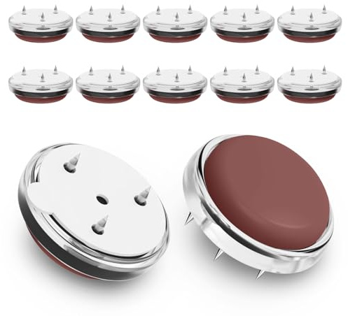 12 Pezzi Piedini per Mobili in Teflon con 3 Chiodo 25mm Rosso marrone