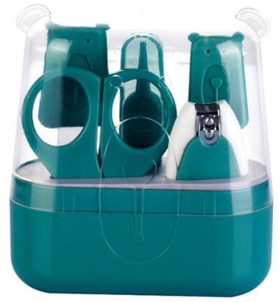 Toyvian Babynagelpflegeset 5 Stück mit Nagelknipser aus Abs und Edelstahl Grün Leicht zu Halten mit Komfortablem Griff Inklusive Aufbewahrungsbox für Säuglinge und Kleinkinder