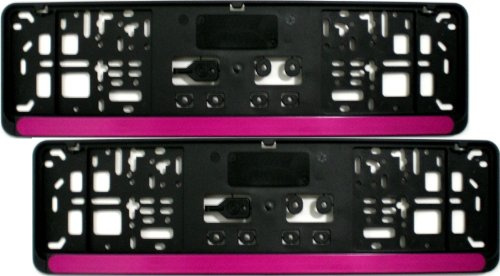 Kennzeichenhalter KURZ (46 cm) - PINK - VIOLETT (Leiste) - Satz (2 Stück)! - PREMIUMQUALITÄT! - 460 mm