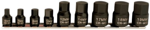 Laser 5665 Low Profile Impact Hex Socket Bit Set 1/4D, 3/8D 9pc
