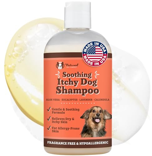 Natural Dog Company Itchy Dog Shampoo for Dogs – Hypoallergenic Dog Shampoo for Itchy Skin Relief, Aloe Vera, Jojoba, Sea Kelp, Lavender & Eucalyptus, Sulfate & Paraben Free, 12 oz
