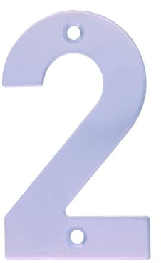 Amig - Número 2 de Acero Inoxidable para Atornillar en Interior y Exterior - 100 mm - Para Portales, Paredes o Fachadas de Casas - Acabado en Plateado