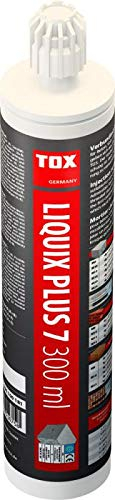 TOX Verbundmörtel Liquix Plus 7 styrolfrei 300 ml (1 Stk.), Injektionsmörtel für hohe Lasten bis zu 13,3 Tonnen Gewicht, mit 2x Statikmischer Liquix Mix, im Karton, 084100121