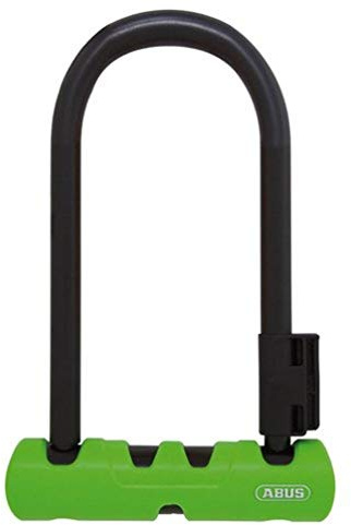 ABUS Bügelschloss Ultra 410 + SH34-Schlosshalterung - Fahrradschloss mit Rundbügel - ABUS-Sicherheitslevel 8 - Schwarz/Grün - 180 mm Bügelhöhe