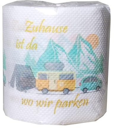 Udo Schmidt 10844 - Toilettenpapier Camping - Motiv: Wohnmobil - ca. 25 m auf Rolle - Breite: 10 cm - 15 m lang - 7 cm breit 10843 Mehrfarbig