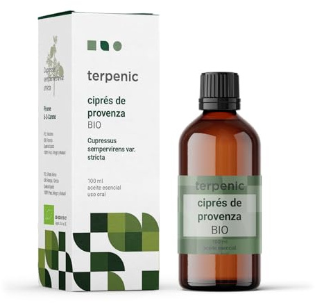 TERPENIC - Aceite Esencial de Ciprés de Provenza (Cupressus sempervirens var. stricta) - BIO - 100 ml - Uso Oral - Aroma balsámico fresco y natural de origen mediterráneo