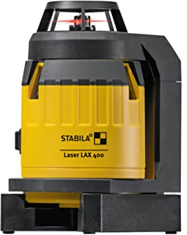 STABILA Kreuzlinienlaser LAX 400, selbstnivellierend, 360°-Horizontal-Linie, 2 Vertikal-Linien, Lotfunktion, Reichweite (sichtbare Linie): 20 m, Laser-Teleskopstütze, Tragekoffer, Gelb,schwarz