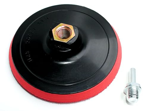 S&S-Shop Schleifteller für Klett-Schleifpapier mit Spandorm M14 für Bohrmaschinen | Ø 125 mm | Schleifpapierteller für Exzenterschleifpapier | Schleifteller | Polierscheiben | mit Universaladapter