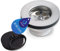 AQUADE Simplex Abfluss Ventil 1 1/2 Zoll Ø80 mm Ablaufventil Edelstahl - Ventil Ablauf Spülbecken Ablaufgarnitur mit Stöpsel Kunststoff für Spüle