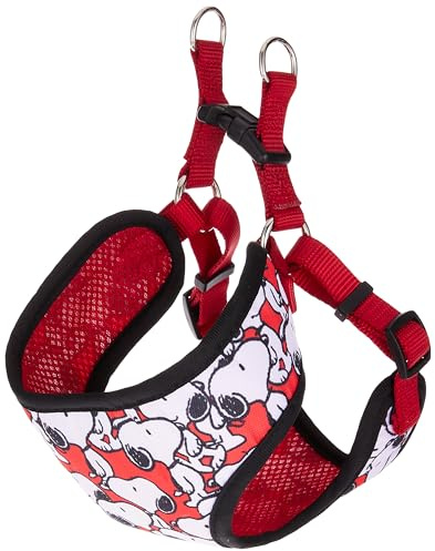 fetch FOR PETS Peanuts für Haustiere Charlie Brown Snoopy Roter Hundegurt für kleine Hunde | Offizielles Lizenzprodukt mit Snoopy, Ziehen-verhinderndes Design | Rot, Small