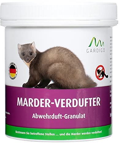 GARDIGO® Marderschreck Granulat - Marder-Verdufter | 300g | Eukalyptus Citriodora Öl | Made in Germany | Marderabwehr Haus Dachboden Garage und Garten | Mardervergrämung Dachboden | Marderschutz