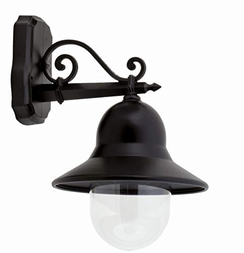 Licht-Erlebnisse Elegante Außenwandleuchte Schwarz Rustikal IP44 E27 Aluminium TORION Außenlampe Garten Haus Hof