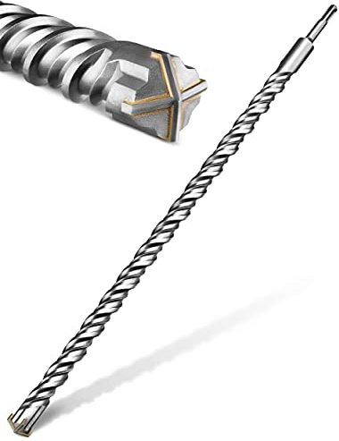 KSP-TEC® SDS Plus Bohrer [INKL. PRAKTISCHER DREHBOX] - 4 Vollhartmetall Schneiden mit Vierfach-Förderwendel für schnellen Bohrfortschritt - Ideal für Beton, Mauerwerk und Stein - (20x600mm)