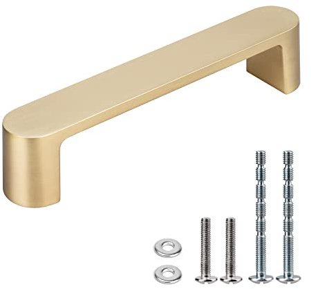 WEAVERBIRD 96mm Gold Schranktürgriff 3-3/4 Zinklegierung Möbelgriff Schubladentürgriff, 4 Stück Möbel Schrankbeschläge Schrank Griffe