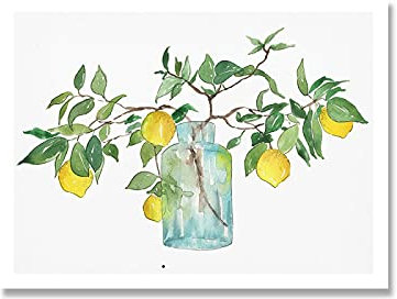 Abstrakte Gartenfrüchte Orange Zitronenbaum Poster Malerei Druck auf Leinwand Wandkunst Bilder für die Küche Wohnkultur 60x80cm rahmenlos