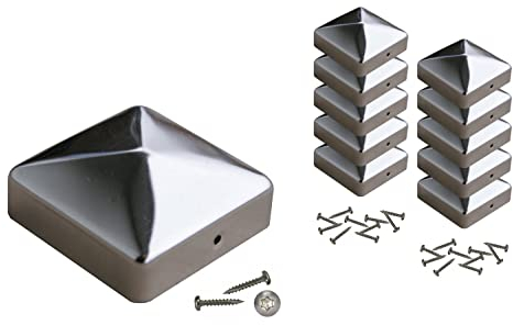 GK Pfostenkappe aus Edelstahl, inkl. Schrauben mit Cutspitze (10, 9 x 9 cm)
