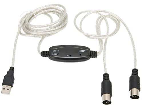 USB-MIDI-Kabel, USB-zu-MIDI-Kabelkonverter 16 Kanäle PC zu Synthesizer 2 in 1 MIDI-Kabeladapter für Windows-Computer