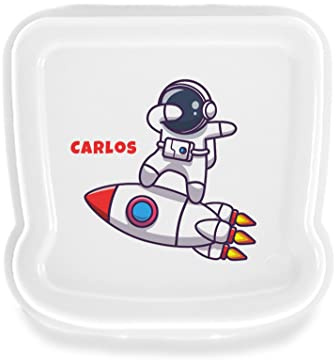 SAQUITOMAGICO Sandwichera Personalizada Infantil con Nombre o Texto – Fiambrera Resistente para Almuerzo y Merienda – Diferentes Diseños a Elegir – Apta para Lavavajillas – Impresión UV Duradera