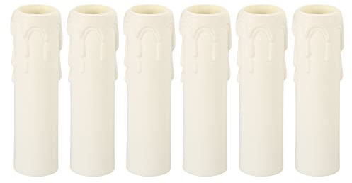 PATIKIL 25x100mm Bougie Douille Couvercles 6Pcs Plastique pour E14 Blanc | Manchons Chandelier Base Accessoires