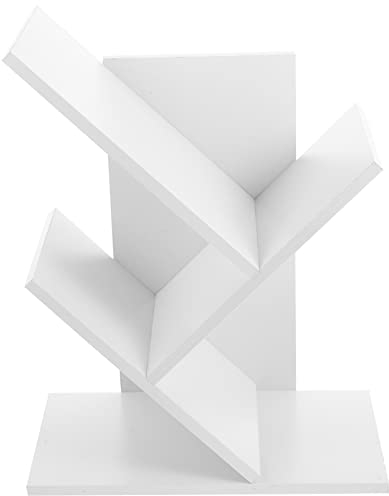 Lagerregal Vinyl-aufbewahrung Bücherregal Aus Holz Plattenregal Buchhalter Organizer Regale Baum Bücherregal Bücherständer Aus Holz Bodenständig Student Buchbaum Multifunktion Weiß