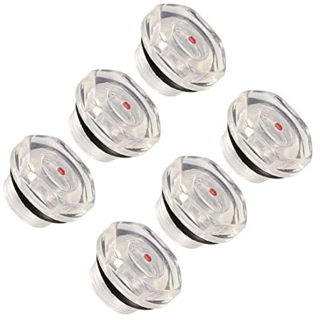 PATIKIL 20mm Filo Olio Liquido Livello Mirino Vetro, 6pz Plastica per Aria Compressore