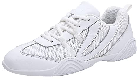 Uhclrr Cheerleading Schuhe Weiße Frauen Tanz Sneaker Sportschuhe Für Frauen Mädchen Training Jazz Yoga Tanzschuhe Gymnastik(38 EU, White)