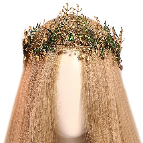 MOSTORY Elfenkrone für Renaissance-Frauen, Cosplay, handgefertigte Feenkrone, Elfen Tiara für Halloween-Karnevals-Fotoshooting