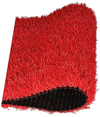 LOOQS Kunstrasen, 2,5 cm Florhöhe, Kunstrasen mit hoher Dichte, rotes Gras, Kunstrasenmatte für den Innen- und Außenbereich (Size : 2x3m)