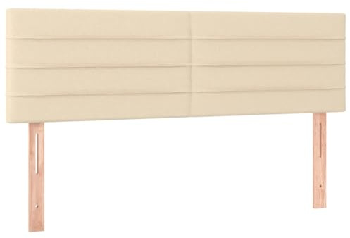 vidaXL Kopfteile Creme 144x5x78/88 cm Stoff