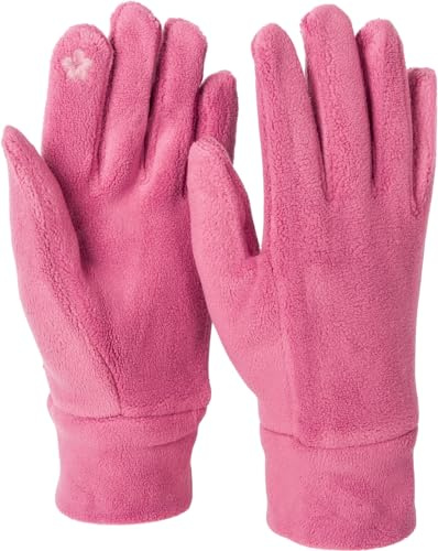 styleBREAKER Damen Touchscreen Handschuhe Fleece | Leitfähige Fasern für Displays, wärmendes Gewebe, extrem elastische Einheitsgröße für 16-21 cm Handumfang (Gr. 6-8).