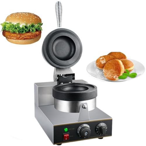 Máquina Eléctrica para Hacer Gofres de Hamburguesa, Máquina para Hornear Hamburguesas, Máquina para Hacer Gofres Antiadherente Comercial