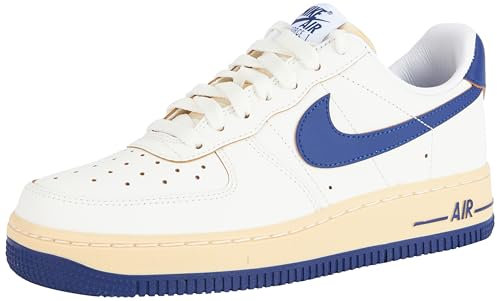 Nike FQ8103 Air Force 1 '07 Donna, Sail/Deep Royal Blue-Pale Vanilla EU 40.5