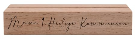 Interluxe Kartenhalter - Meine 1. heilige Kommunion - Grußkartenhalter Fotohalter Kartenständer Tischkartenhalter aus Holz